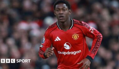 Manchester United midfielder Kobbie Mainoo