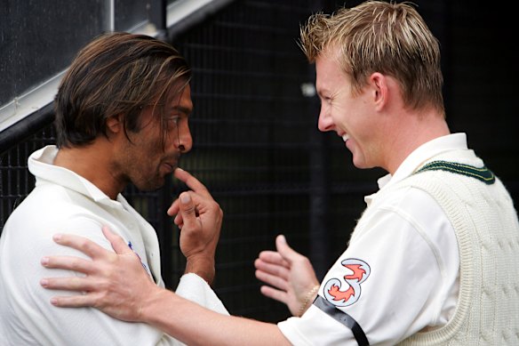 Akhtar and Lee: Great rivals, great mates.