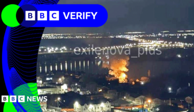BBC Verify: Videos show impact of mass drone attacks launched by Ukraine and Russia