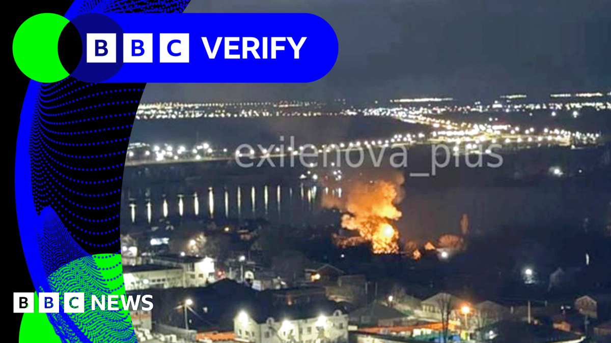 BBC Verify: Videos show impact of mass drone attacks launched by Ukraine and Russia