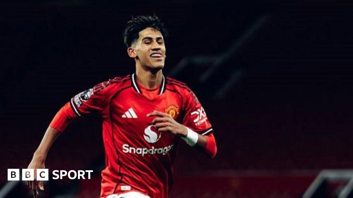 Manchester United forward JJ Gabriel celebrates his goal against Peterborough in the FA Youth Cup tie at Old Trafford
