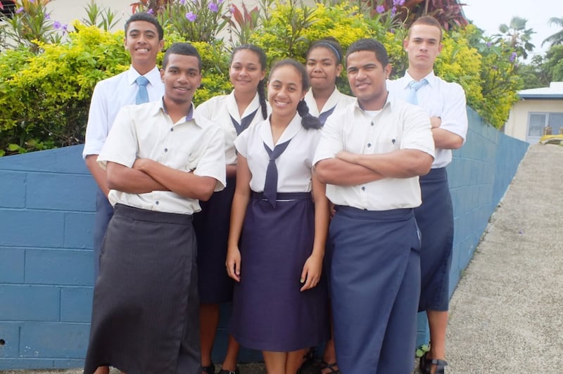 Youth attending early morning seminary pose for a photo published by the Church's Pacific Newsroom on Aug. 12, 2025.