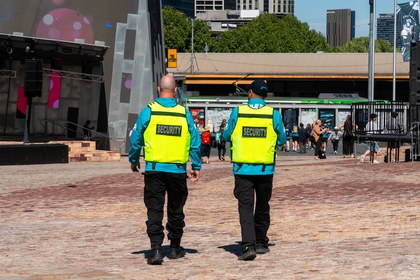 Security guards in Fed Square