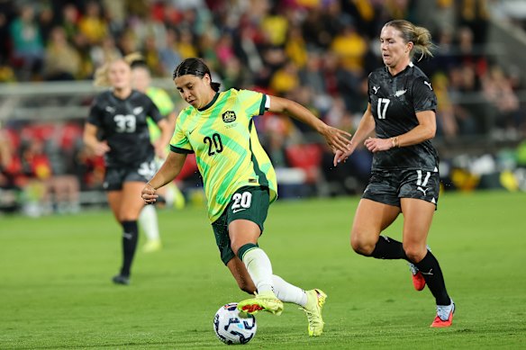 Sam Kerr played for 45 minutes in the match against New Zealand.