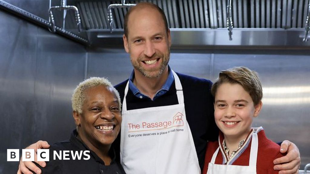 George joins Prince William in preparing meal for homeless