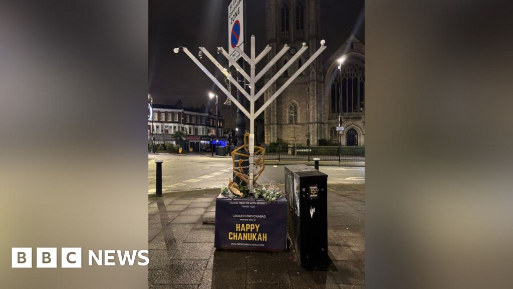 Hanukkah menorah damaged in London's Muswell Hill