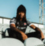 Reggie modelling the new Dundalk FC Away Kit