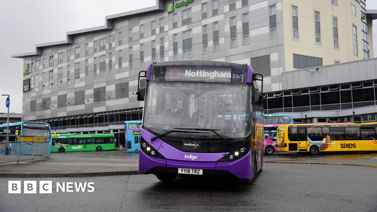 A Trentbarton bus pulling out of Derby Bus Station