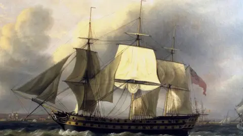 Portland Museum Trust/PA Wire Thomas Luny's painting The Earl of Abergavenny