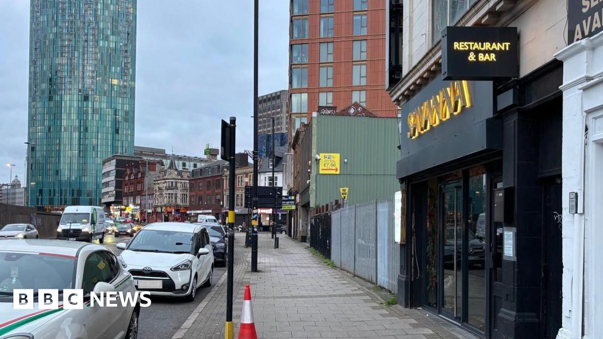 General view of Bristol Street on the outskirts of Birmingham City Centre. The Savannah restaurant and bar is visible on the right of the image