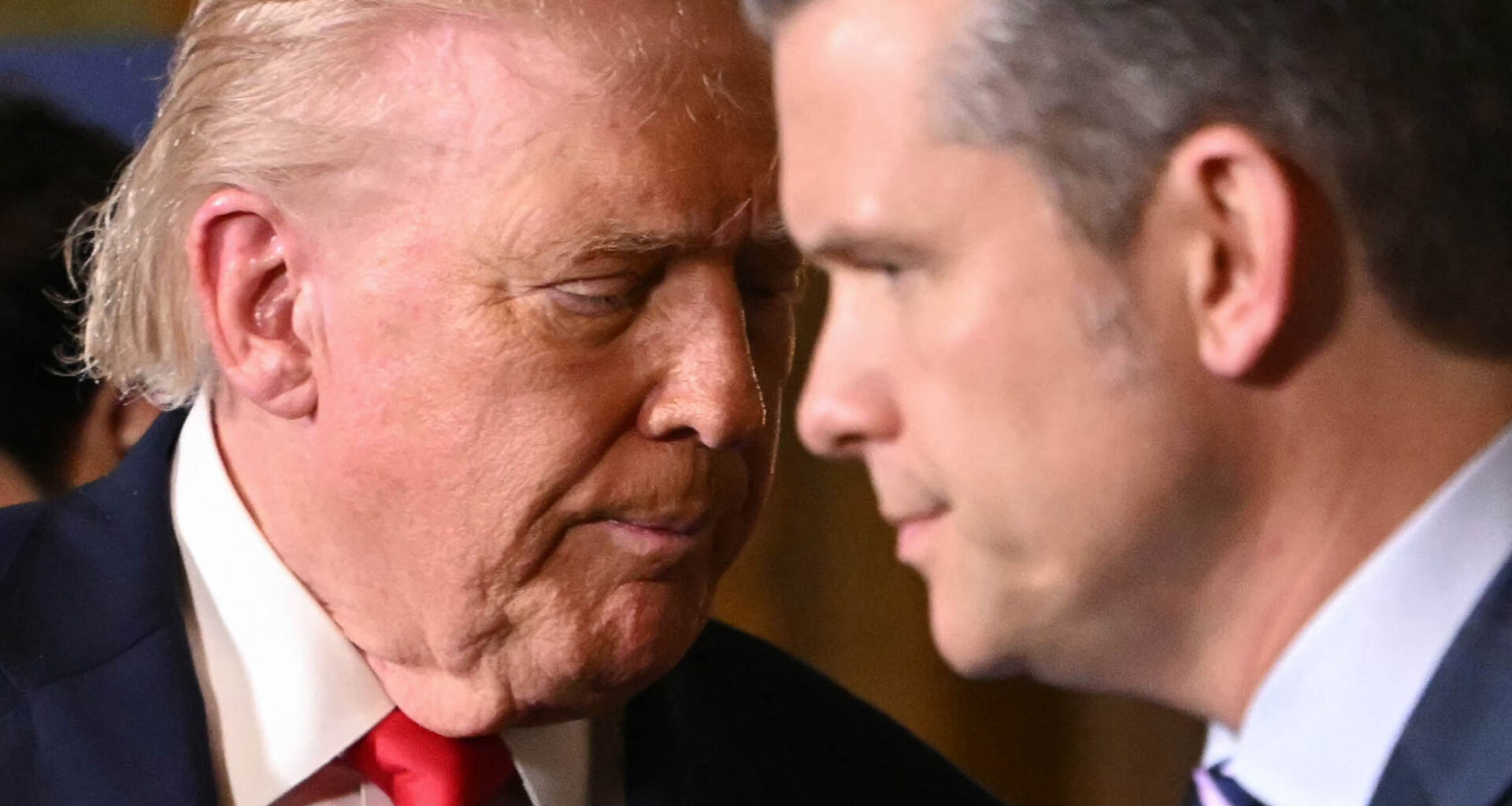 Donald Trump with defence secretary Pete Hegseth