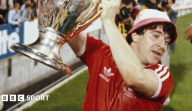 John Robertson lifts the European Cup