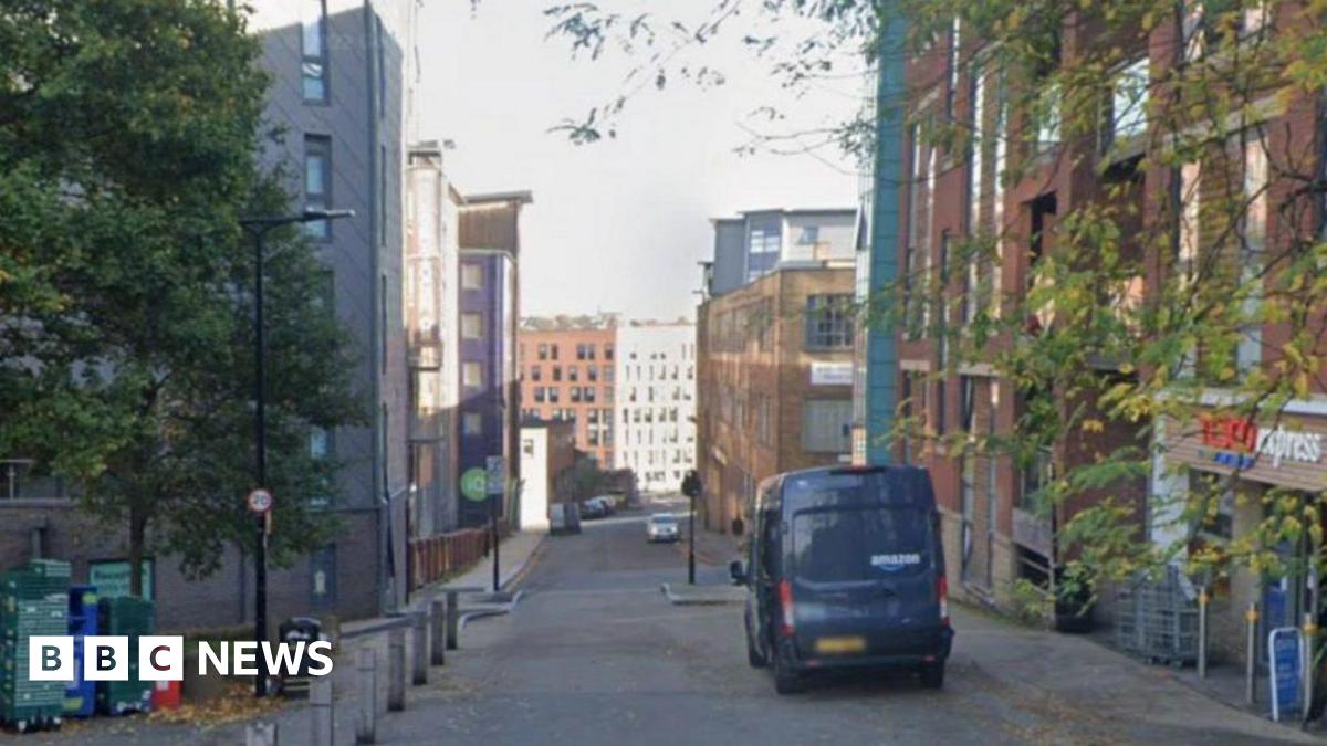 A general view of Edward Street, Sheffield, where shots were fired at a building