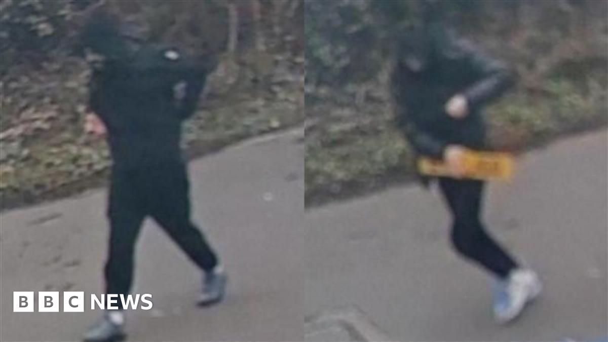 Two blurry images side-by-side. They both show a different person in a black tracksuit.