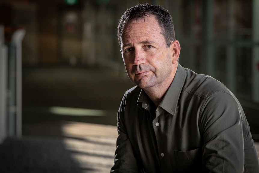 A serious-looking man.