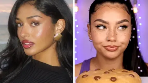 Kaaviya Sambasivam/Simone Mckenzie / Google Veo 3 A composite image of the two women close-up