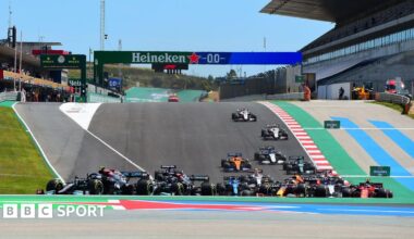 The start of the 2021 Portuguese Grand Prix at Portimao
