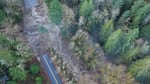 A landslide across Salmon River Road in Welches, Ore., prompted officials to issue Level 3 "Go Now" evacuation orders Saturday, Dec. 20, 2025.