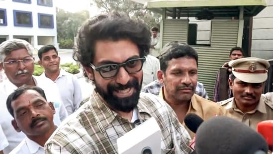 Rana Daggubati was interrogated in connection with an illegal betting apps case, in Hyderabad on November 15.(ANI Video Grab)