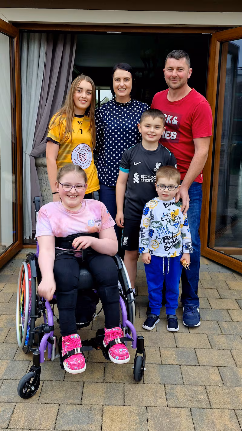 Lucy Kelly and her family in Unwrapped: The Toy Show Appeal. Photograph: RTÉ