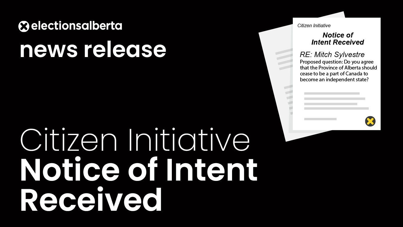 Citizen Initiative Notice of Intent Received