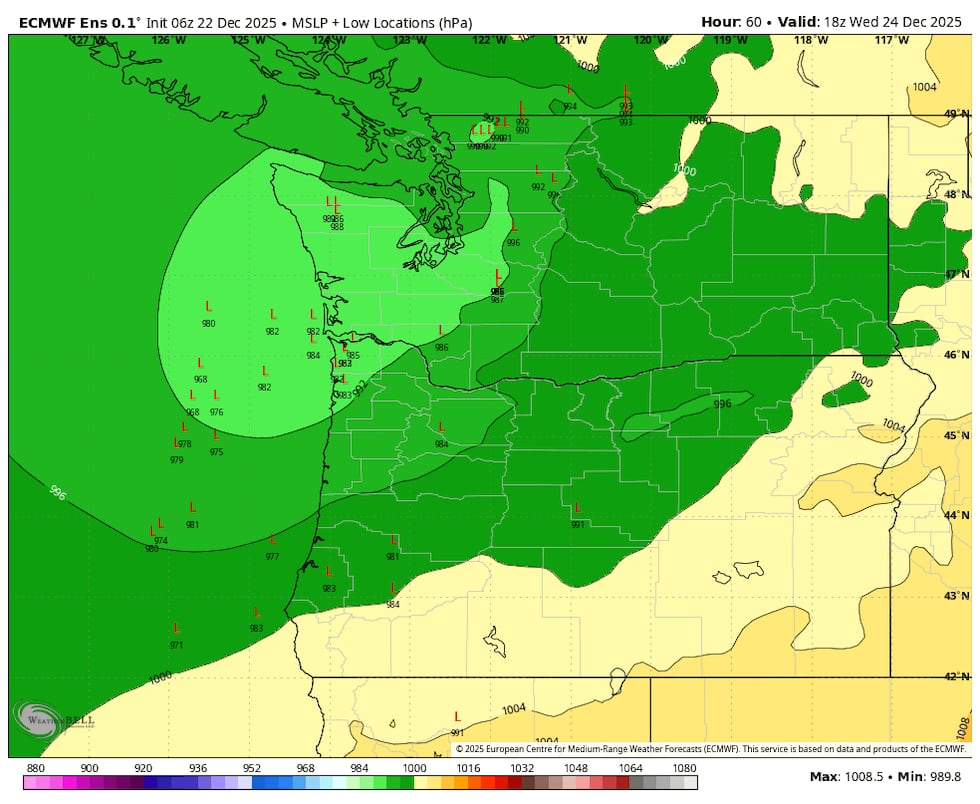 Overnight Euro low locations