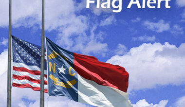 Lowering US and NC Flags to Half-Staff in Honor of Former NC Governor Jim Hunt