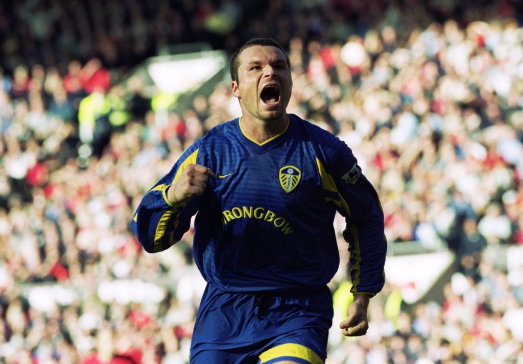Mark Viduka celebrating goal for Leeds United.