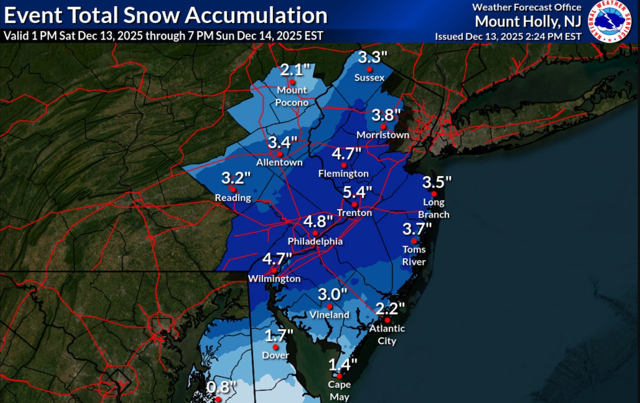 N.J. weather: When will snow end today, Sunday. Winter storm warnings expanded.
