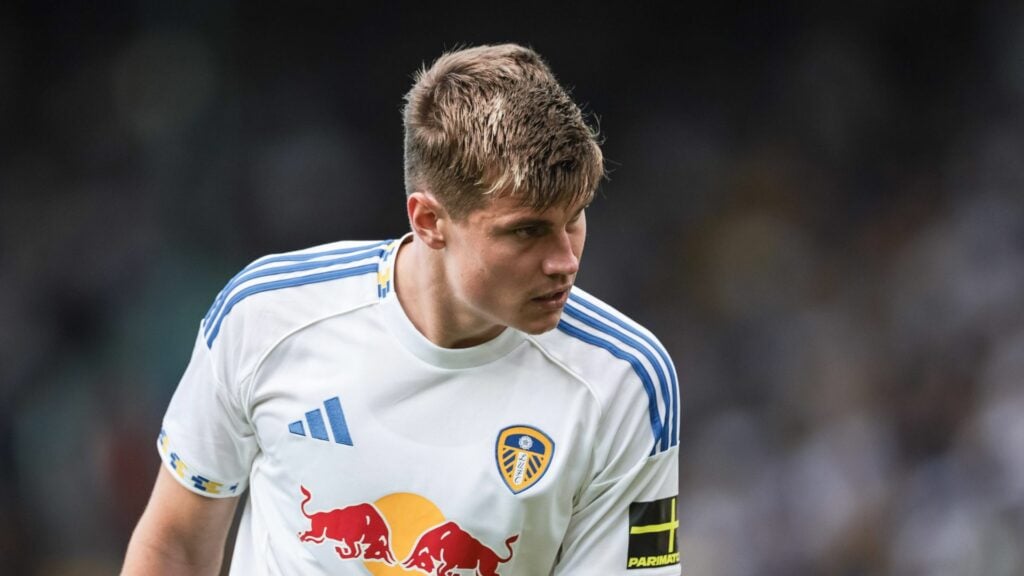 Jaka Bijol in action for Leeds United