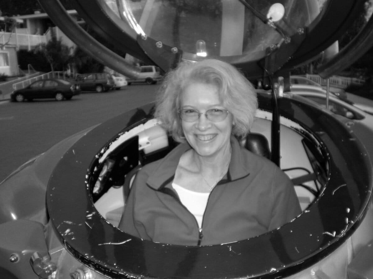 Kristina in a Deep-Ocean Exploration and Research (DOER) sub in Morro Bay, California.
