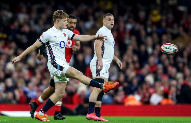 England's Fin Smith during the 2025 Six Nations game against Wales at the Principality Stadium in Cardiff. Photograph: Andrew Fosker/Inpho