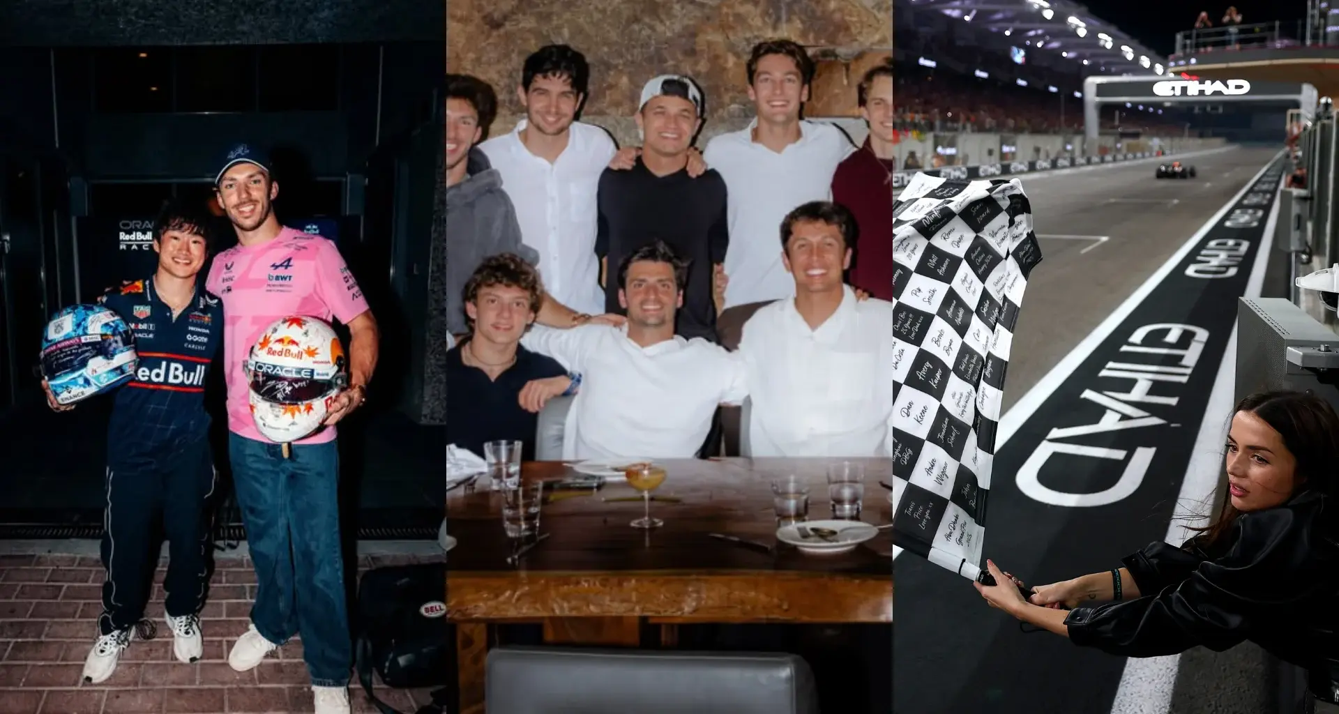 ABU DHABI, UNITED ARAB EMIRATES - DECEMBER 07: Ana de Armas waves the chequered flag during the F1