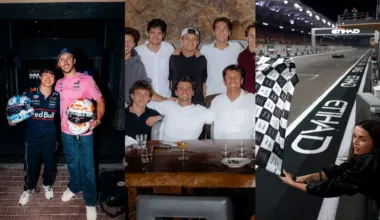 ABU DHABI, UNITED ARAB EMIRATES - DECEMBER 07: Ana de Armas waves the chequered flag during the F1