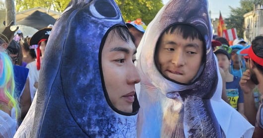Extreme 84 Cast Dons Fish Costumes for Médoc Marathon - 조선일보
