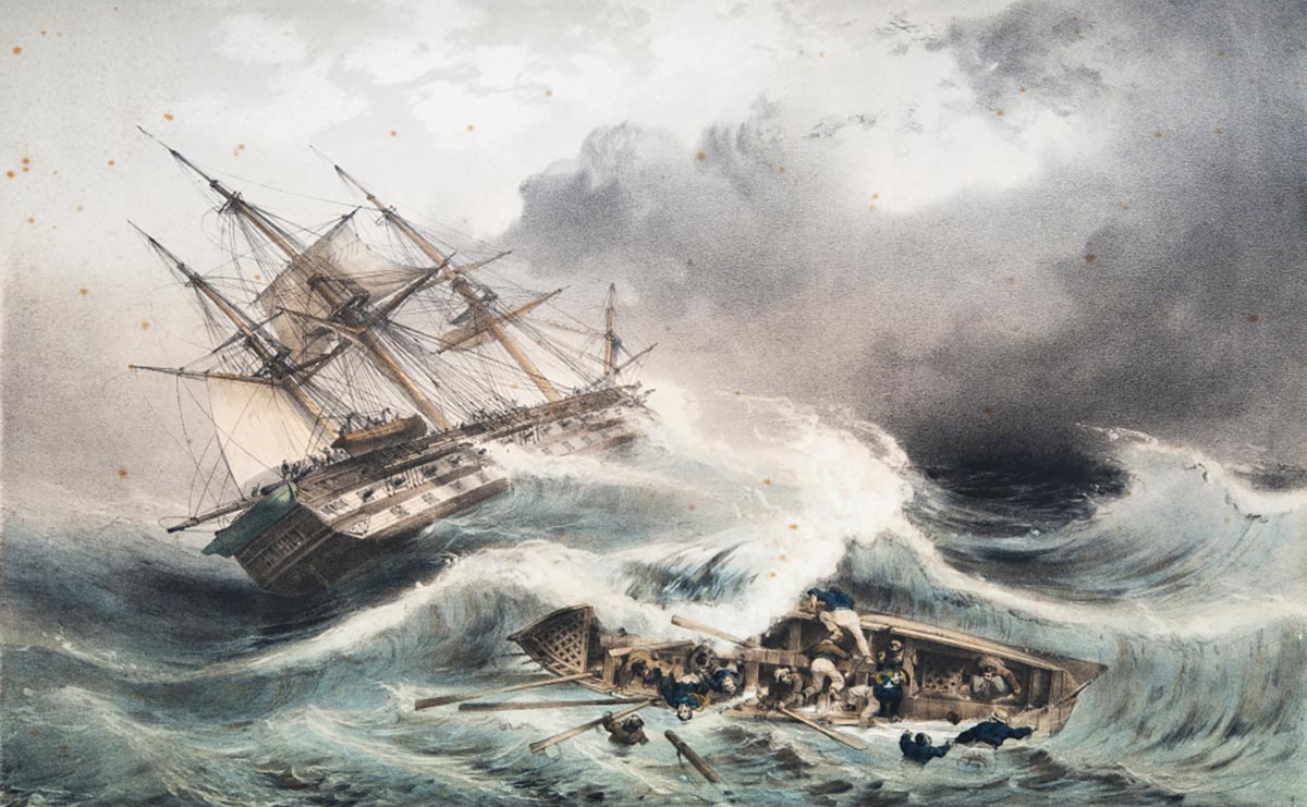 Lithograph by Sabatier produced in 1843 based on a drawing by Auguste Mayer entitled 