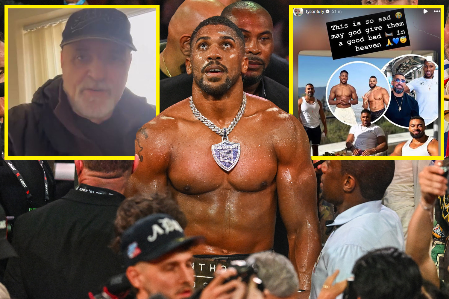 Tyson Fury and dad John share touching tributes to Anthony Joshua following car crash that killed his friends