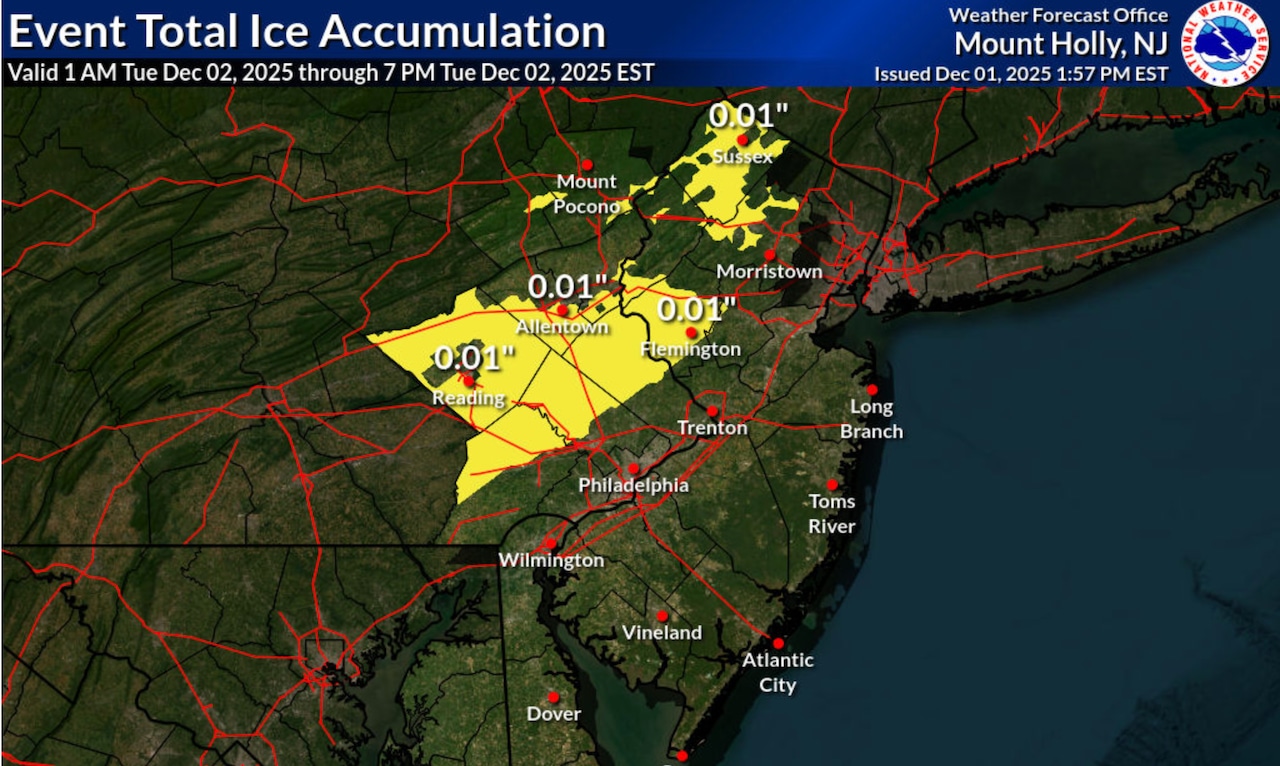 N.J. weather: Snow, ice, freezing rain in forecast for today, Tuesday