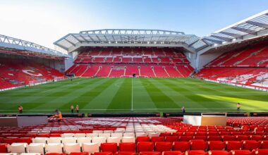 LIVERPOOL, ENGLAND - Tuesday, September 23, 2025: A general view looking towards the Main Stand seen before the Football League Cup 3rd Round match between Liverpool FC and Southampton FC at Anfield. (Photo by David Rawcliffe/Propaganda)