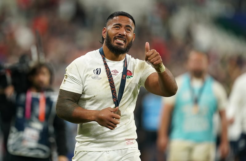 Manu Tuilagi following England's win over Argentina in the bronze final at the 2023 Rugby World Cup. Photograph: Mike Egerton/PA