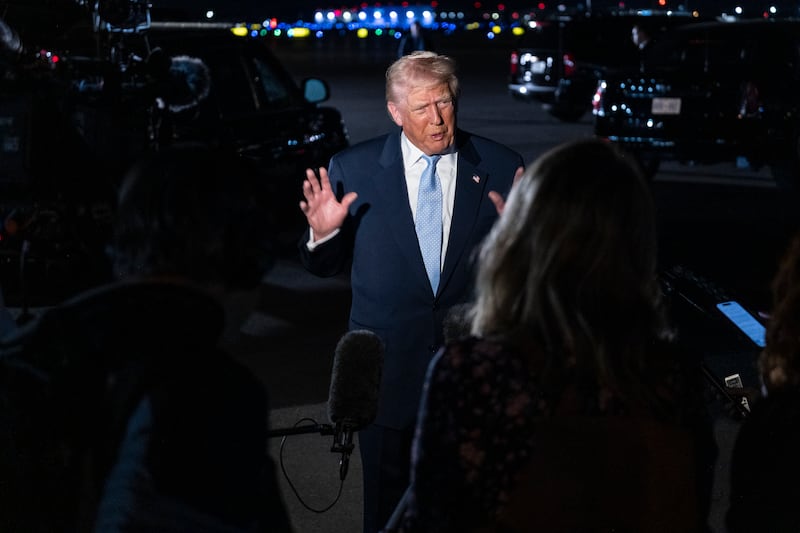 US president Donald Trump is being held captive to a news cycle he can’t avoid or defeat when it comes to the convicted sex offender Jeffrey Epstein. Photograph: Pete Marovich/The New York Times
                      