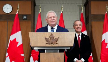 ‘The best ad that’s ever been run,’ Ford says of anti-tariff commercial, as Carney looks on - CTV News