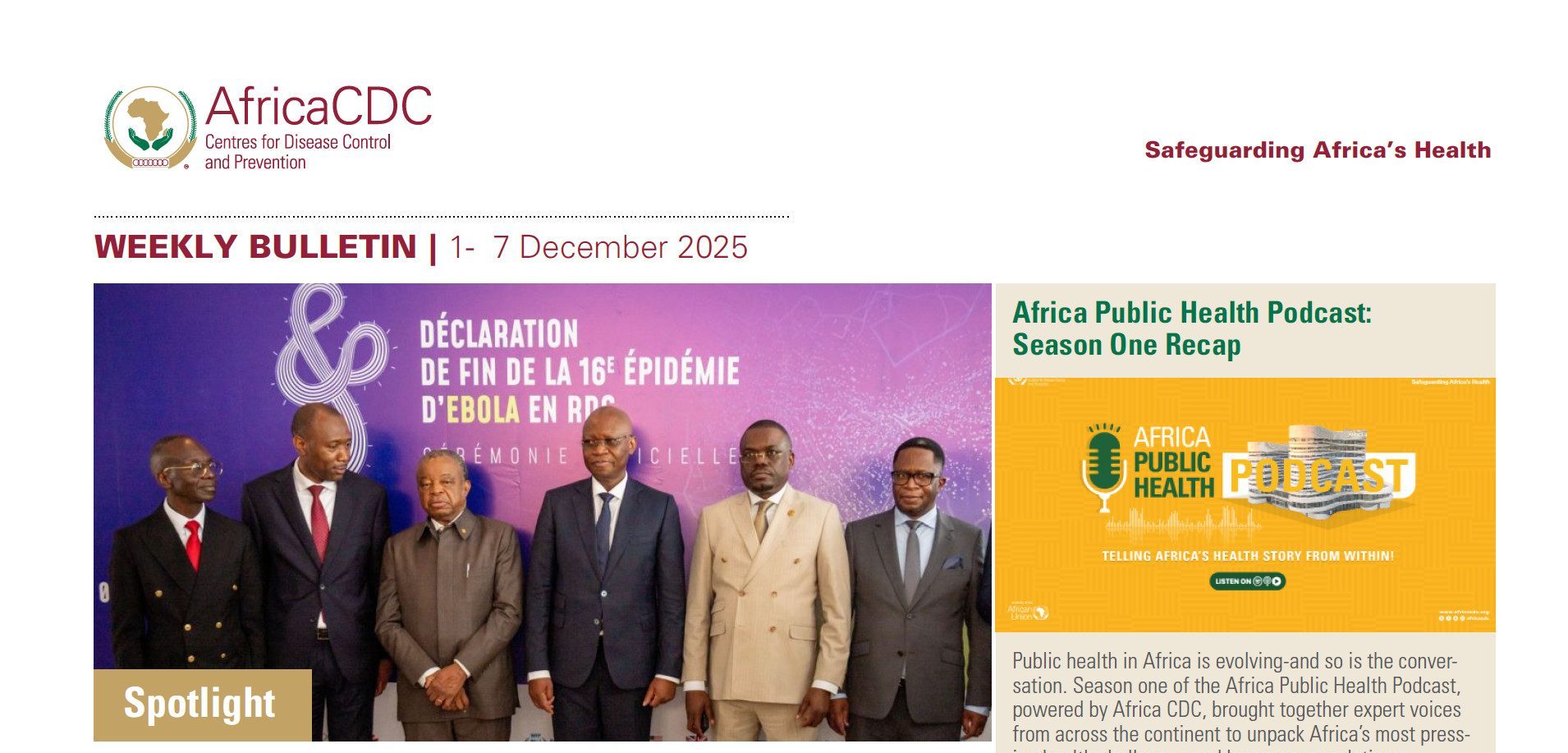 Africa CDC Weekly Brief | 1