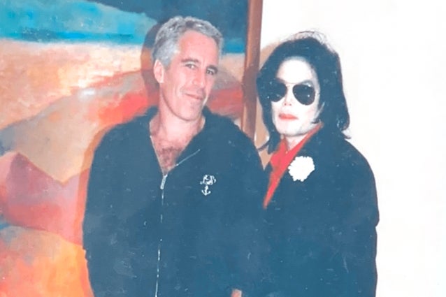 Epstein is pictured with Michael Jackson in an undated photograph