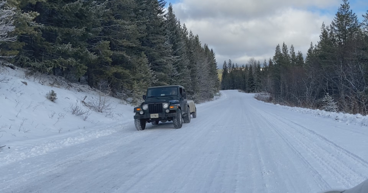 Winter conditions catching drivers off guard on Okanagan forest service roads
