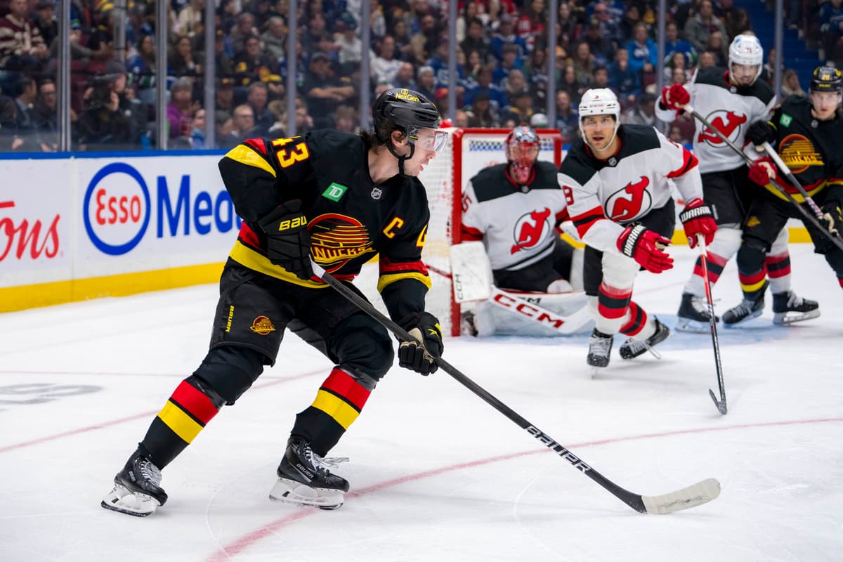 Canucks and Devils had a conversation about Quinn Hughes