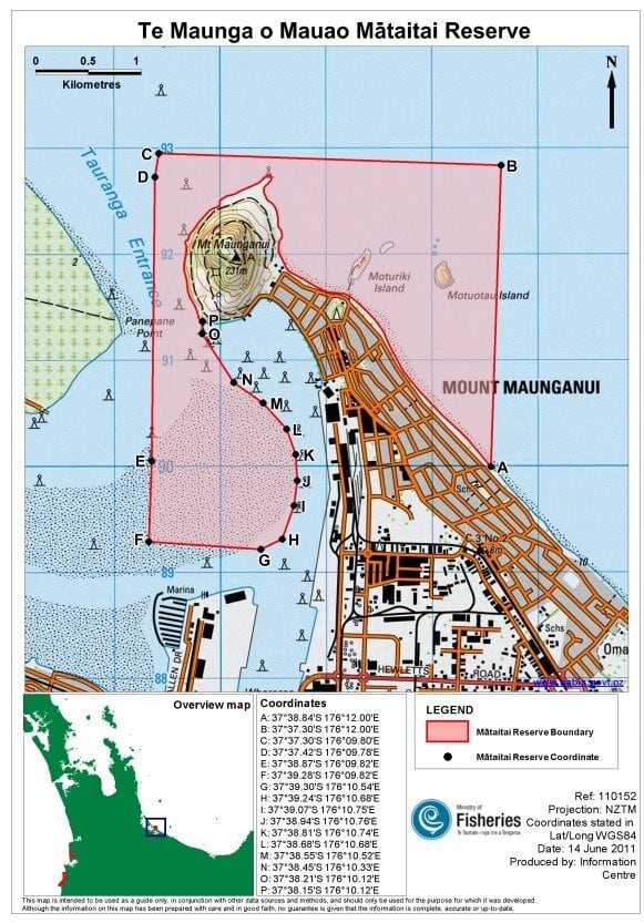  A mātaitai reserve in Mount Maunganui. Graphic / MPI