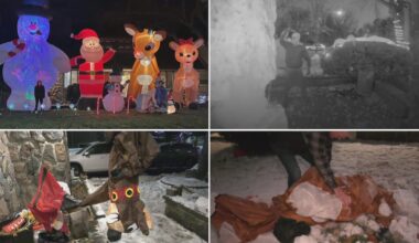 Suspects caught on camera destroying Christmas inflatables in Scarborough