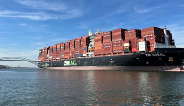 ZIM Coral  at Bayonne Bridge, New Jersey credit: Craig Cooper