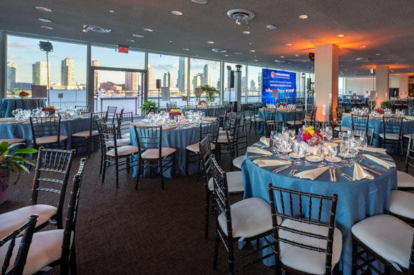 The Delegates Dining Room at the United Nations in New York.
